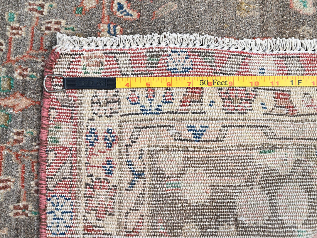 3'3" x 9'5" Vintage Hand Knotted Brown Wool Runner Oriental Rug - MOA10286638