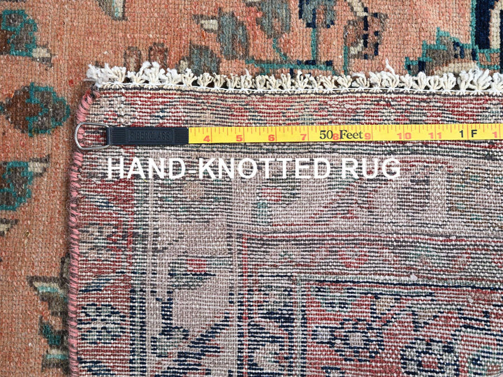 3'5" x 10'2" Vintage Hand Knotted Red Wool Runner Oriental Rug - MOA10286642