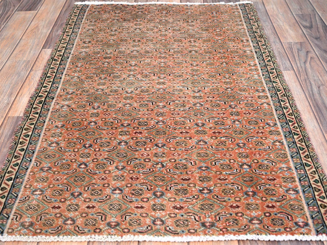 2'5" x 3'8" Vintage Hand Knotted Brown Wool Rectangle Oriental Rug - MOA10286683