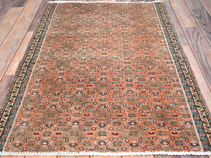 2'5" x 3'8" Vintage Hand Knotted Brown Wool Rectangle Oriental Rug - MOA10286683