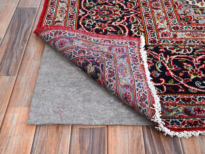9'10" x 13'1" Vintage Hand Knotted Red Wool Rectangle Oriental Rug - MOA10286700