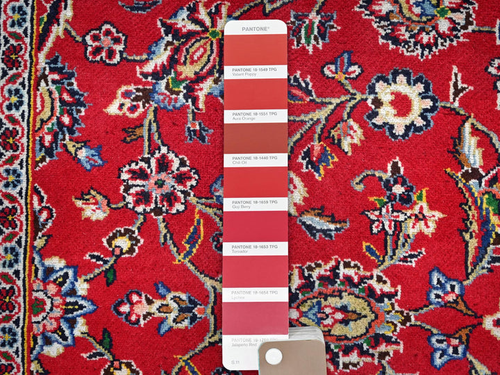 9'10" x 13'1" Vintage Hand Knotted Red Wool Rectangle Oriental Rug - MOA10286700