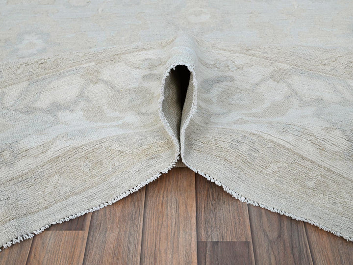 9'1" x 12'0" New Hand Knotted Grey Wool Rectangle Oriental Rug - MOA10286705