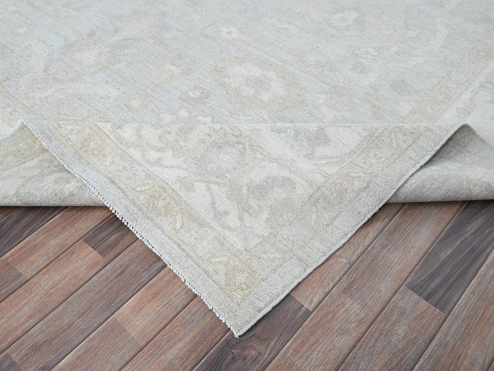 9'1" x 12'0" New Hand Knotted Grey Wool Rectangle Oriental Rug - MOA10286705