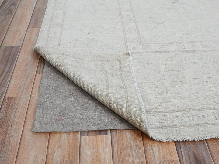 9'10" x 13'10" New Hand Knotted Ivory Wool Rectangle Oriental Rug - MOA10286706