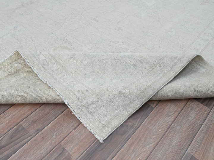 9'10" x 13'10" New Hand Knotted Ivory Wool Rectangle Oriental Rug - MOA10286706