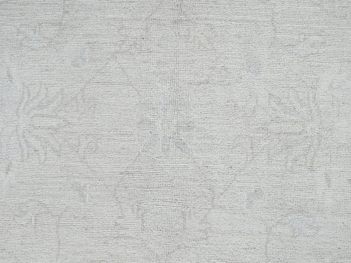 9'10" x 13'10" New Hand Knotted Ivory Wool Rectangle Oriental Rug - MOA10286706