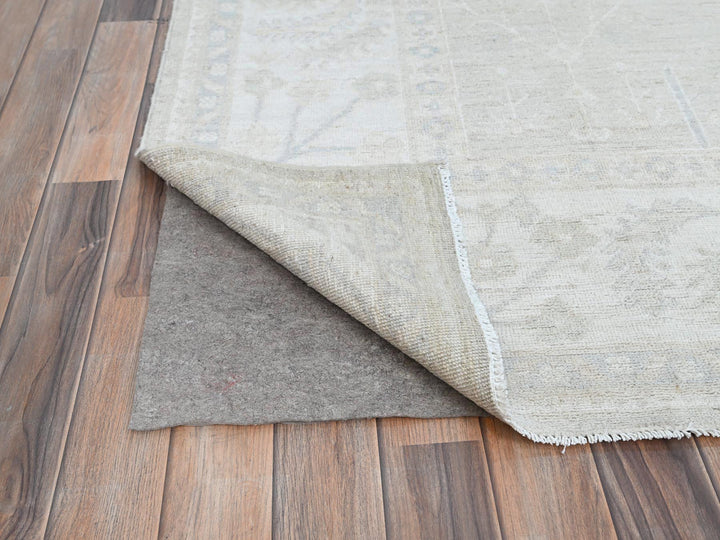 8'1" x 9'7" New Hand Knotted Ivory Wool Rectangle Oriental Rug - MOA10286708