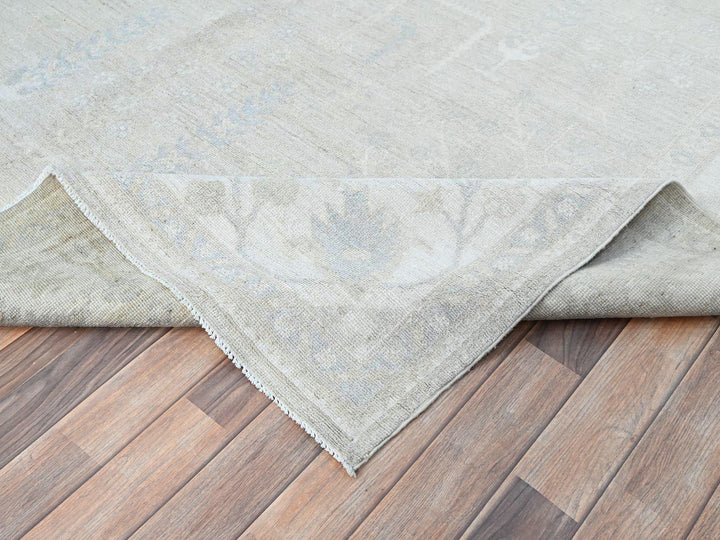 8'1" x 9'7" New Hand Knotted Ivory Wool Rectangle Oriental Rug - MOA10286708