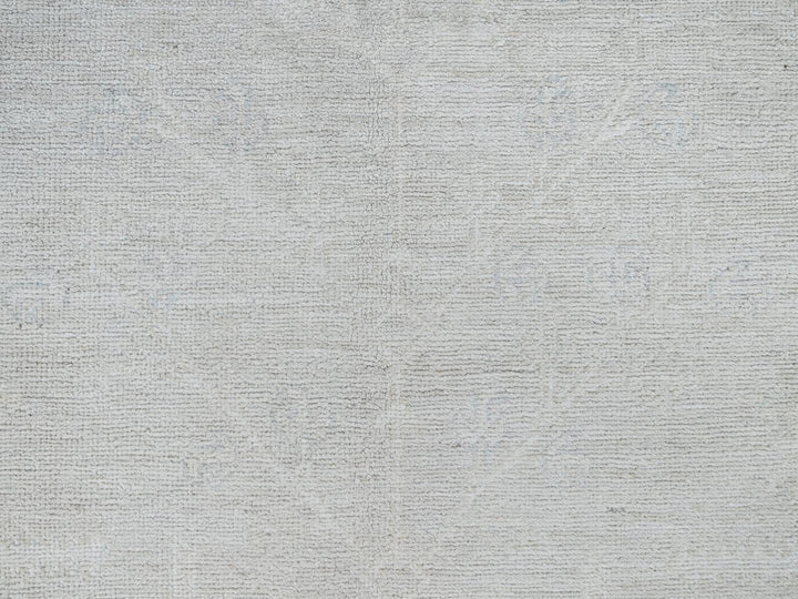 8'1" x 9'7" New Hand Knotted Ivory Wool Rectangle Oriental Rug - MOA10286708