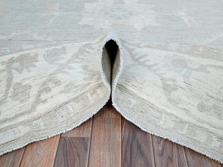7'11" x 9'8" New Hand Knotted Ivory Wool Rectangle Oriental Rug - MOA10286710