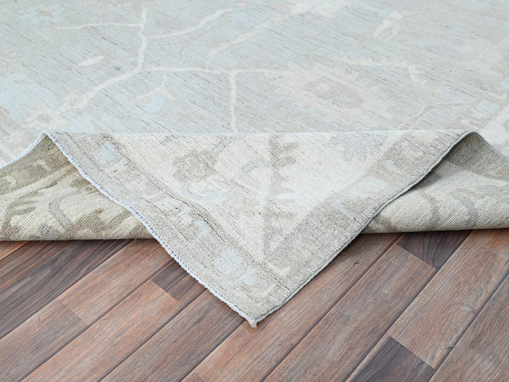 7'11" x 9'8" New Hand Knotted Ivory Wool Rectangle Oriental Rug - MOA10286710