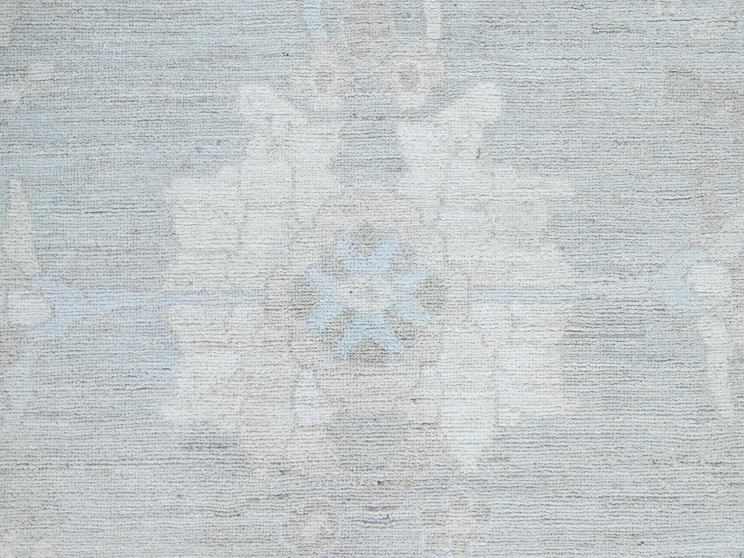 7'11" x 9'8" New Hand Knotted Ivory Wool Rectangle Oriental Rug - MOA10286710
