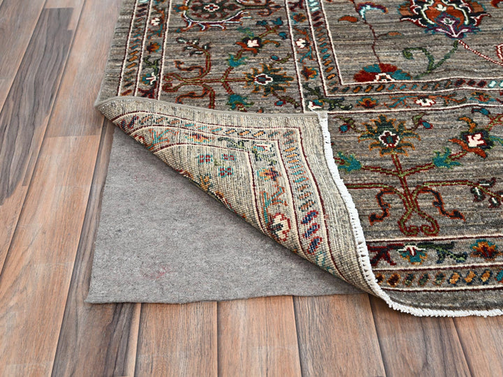 9'1" x 12'2" New Hand Knotted Grey Wool Rectangle Oriental Rug - MOA10286720