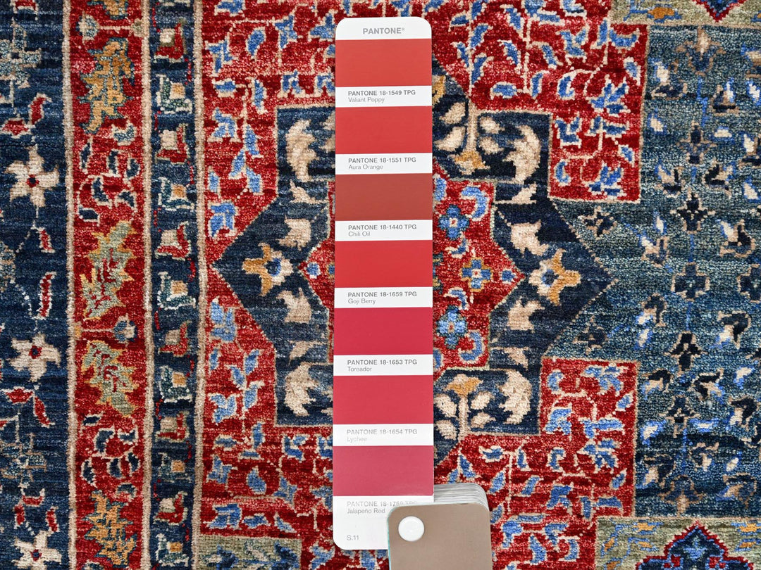 9'0" x 12'0" New Hand Knotted Blue Wool Rectangle Oriental Rug - MOA10286735