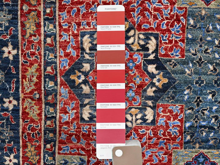 9'0" x 12'0" New Hand Knotted Blue Wool Rectangle Oriental Rug - MOA10286735