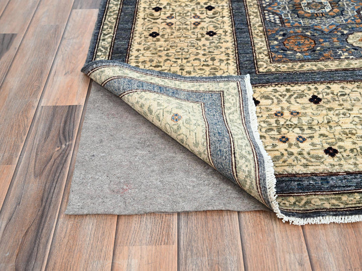 9'0" x 11'11" New Hand Knotted Grey Wool Rectangle Oriental Rug - MOA10286737