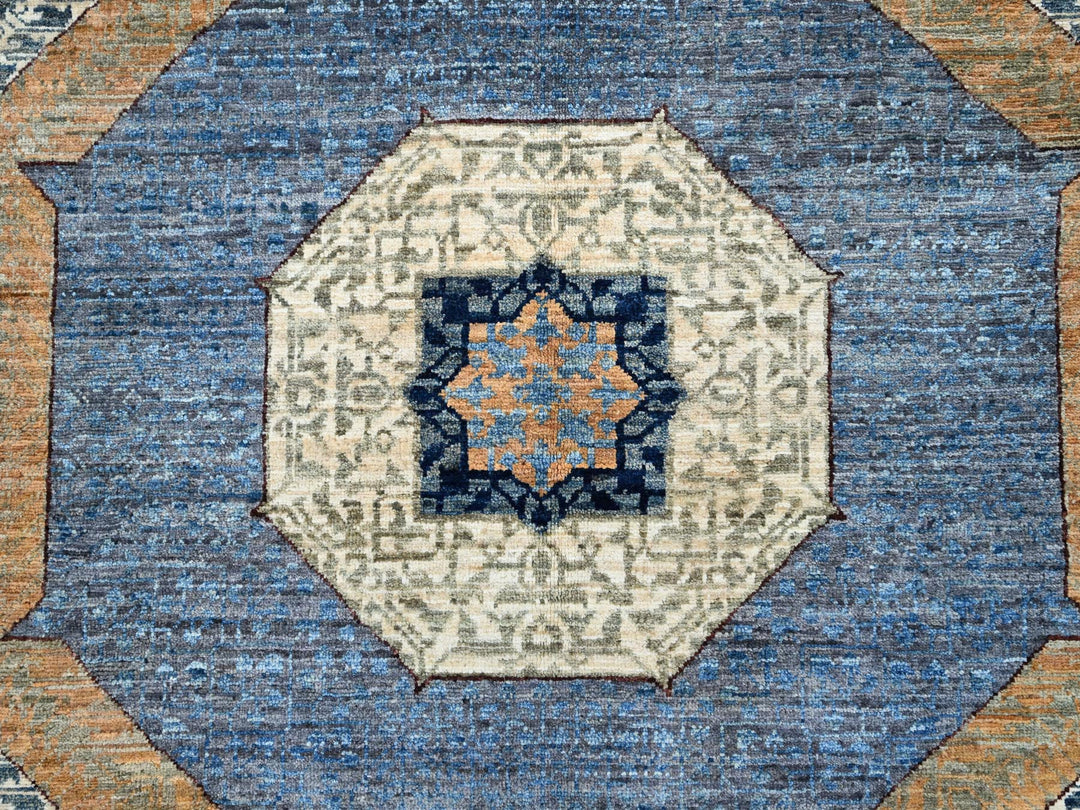 9'0" x 11'11" New Hand Knotted Grey Wool Rectangle Oriental Rug - MOA10286737