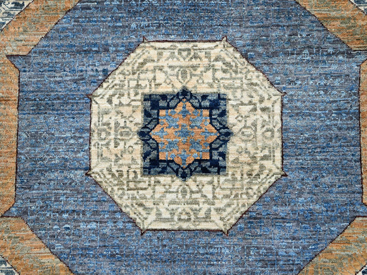 9'0" x 11'11" New Hand Knotted Grey Wool Rectangle Oriental Rug - MOA10286737