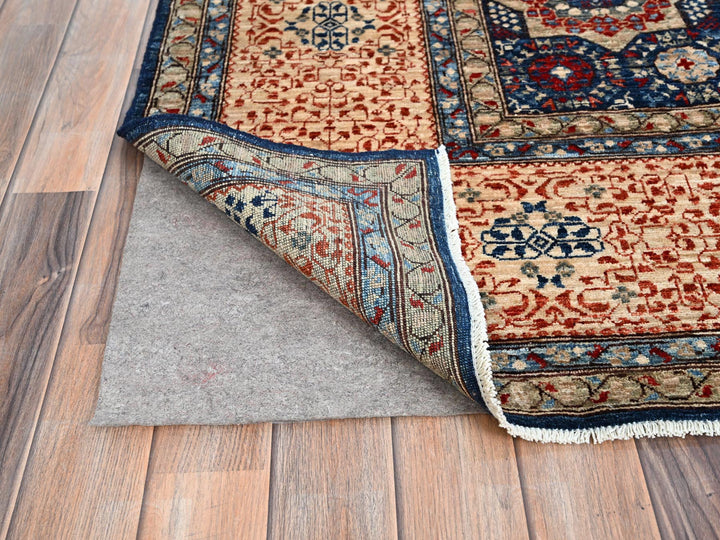 9'0" x 11'11" New Hand Knotted Blue Wool Rectangle Oriental Rug - MOA10286738