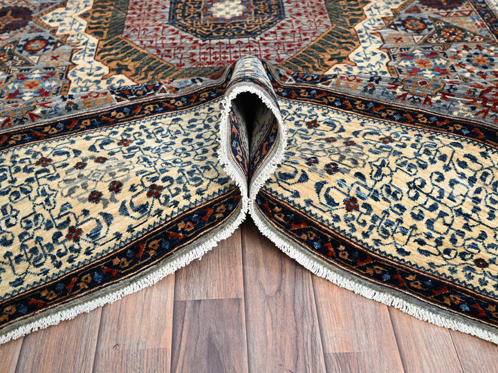 6'1" x 9'3" New Hand Knotted Grey Wool Rectangle Oriental Rug - MOA10286742