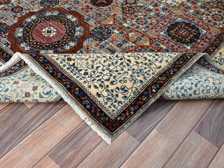 6'1" x 9'3" New Hand Knotted Grey Wool Rectangle Oriental Rug - MOA10286742