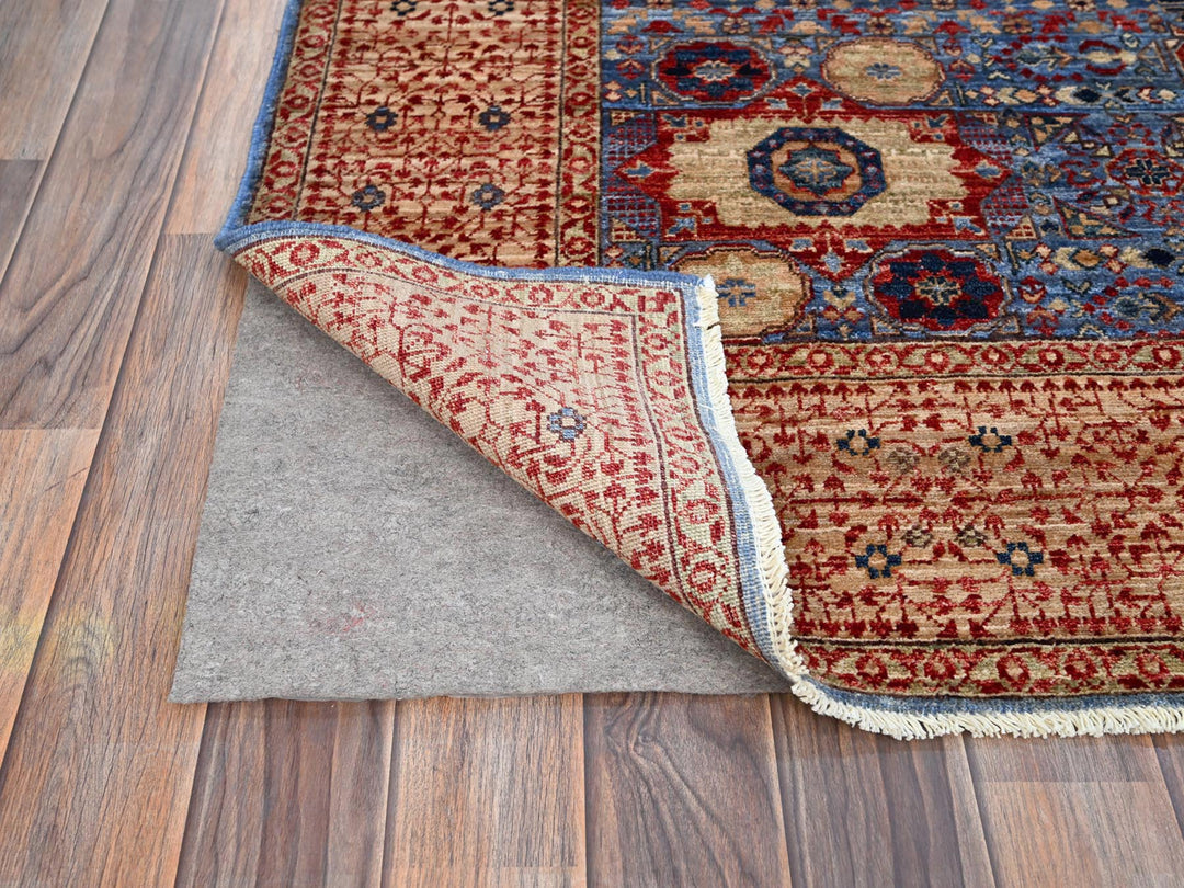 6'0" x 8'7" New Hand Knotted Blue Wool Rectangle Oriental Rug - MOA10286744