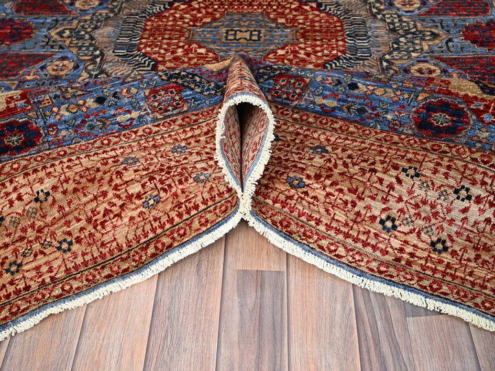 6'0" x 8'7" New Hand Knotted Blue Wool Rectangle Oriental Rug - MOA10286744