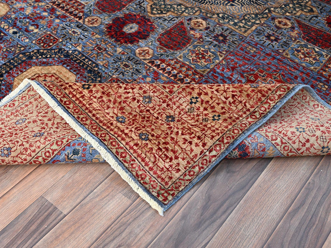 6'0" x 8'7" New Hand Knotted Blue Wool Rectangle Oriental Rug - MOA10286744