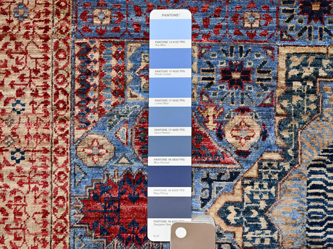 6'0" x 8'7" New Hand Knotted Blue Wool Rectangle Oriental Rug - MOA10286744