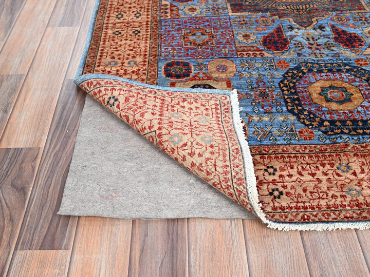 4'0" x 6'5" New Hand Knotted Blue Wool Rectangle Oriental Rug - MOA10286746