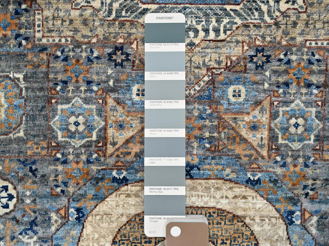 2'8" x 9'10" New Hand Knotted Grey Wool Runner Oriental Rug - MOA10286752