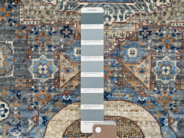 2'8" x 9'10" New Hand Knotted Grey Wool Runner Oriental Rug - MOA10286752