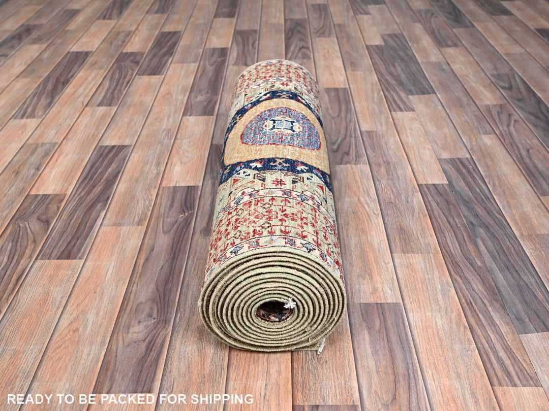2'7" x 15'10" New Hand Knotted Brown Wool Runner Oriental Rug - MOA10286756