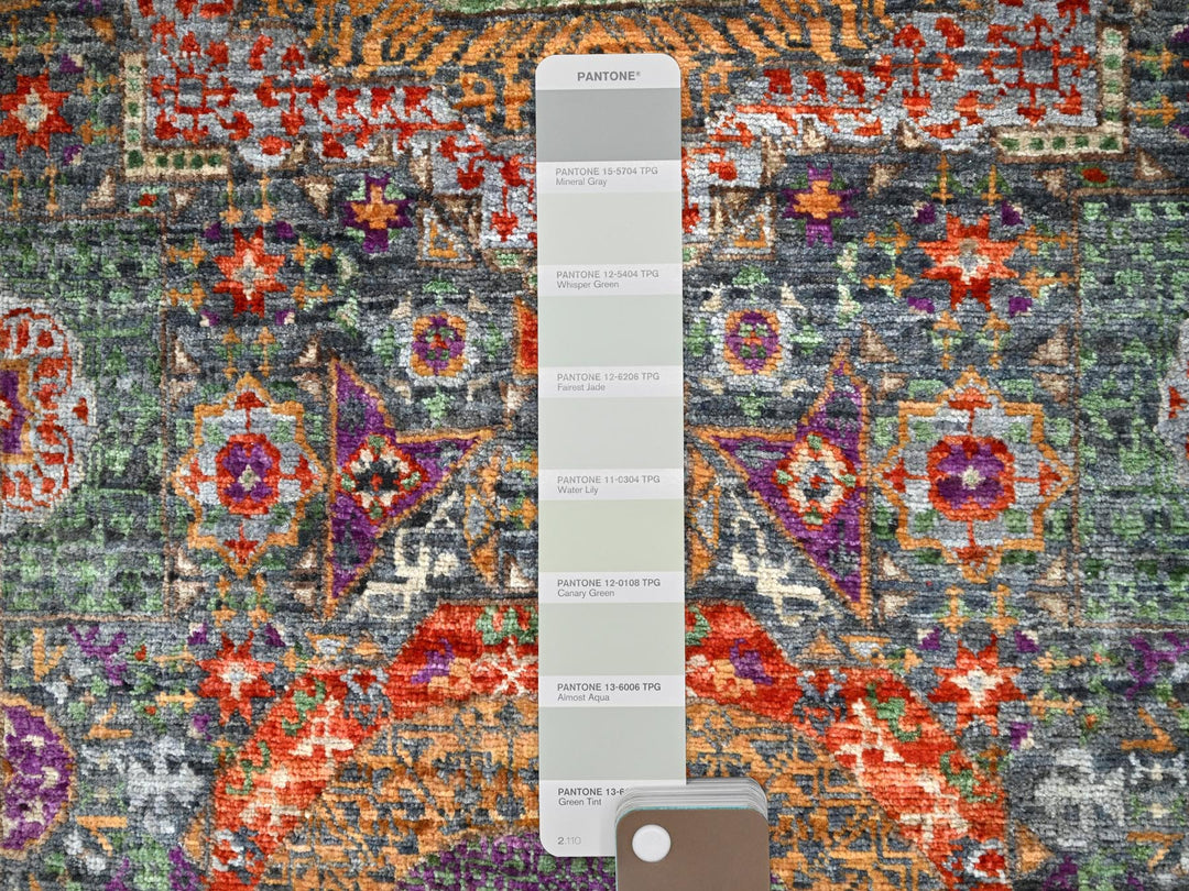 2'5" x 13'10" New Hand Knotted Green Wool Runner Oriental Rug - MOA10286757