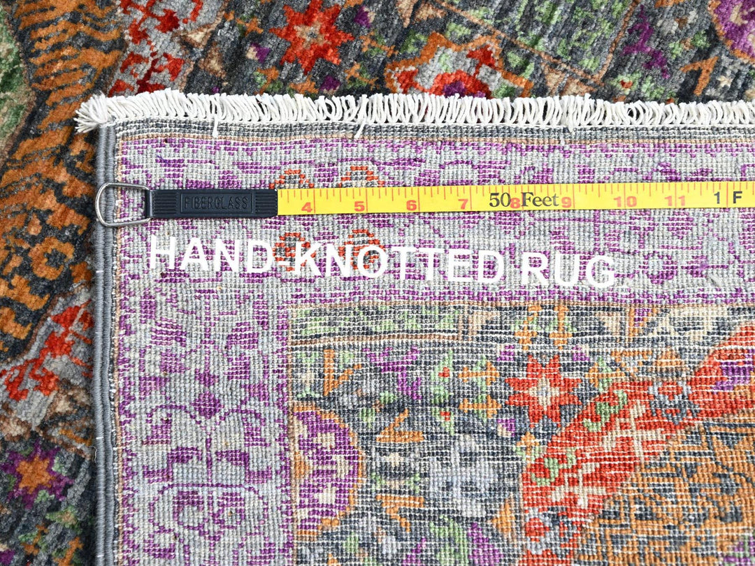 2'5" x 13'10" New Hand Knotted Green Wool Runner Oriental Rug - MOA10286757