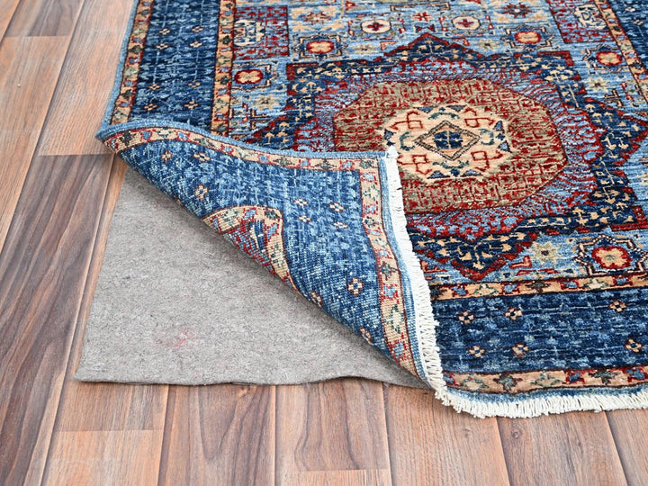 2'8" x 15'4" New Hand Knotted Blue Wool Runner Oriental Rug - MOA10286759