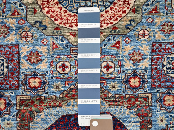 2'8" x 15'4" New Hand Knotted Blue Wool Runner Oriental Rug - MOA10286759