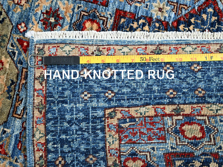 2'8" x 15'4" New Hand Knotted Blue Wool Runner Oriental Rug - MOA10286759