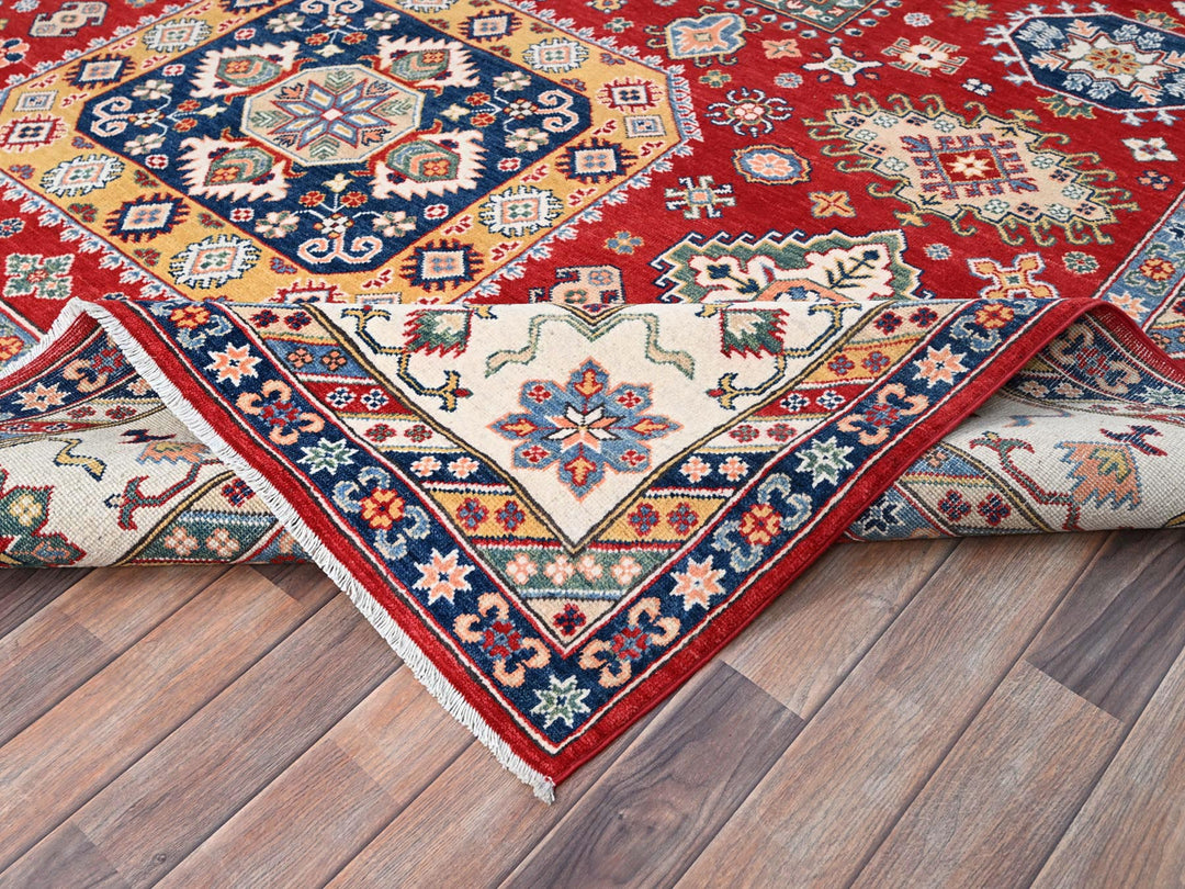 8'11" x 12'4" New Hand Knotted Red Wool Rectangle Oriental Rug - MOA10286801