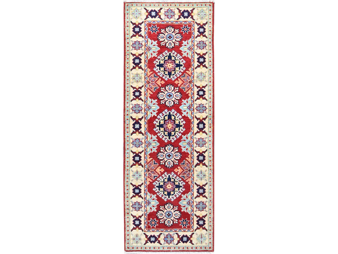 2'1" x 6'0" New Hand Knotted Red Wool Runner Oriental Rug - MOA10286830