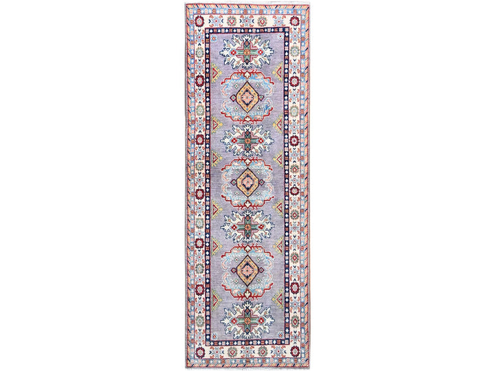 2'9" x 7'10" New Hand Knotted Grey Wool Runner Oriental Rug - MOA10286839