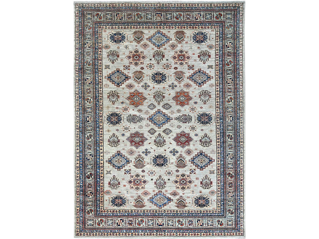 9'11" x 13'8" New Hand Knotted Grey Wool Rectangle Oriental Rug - MOA10286886