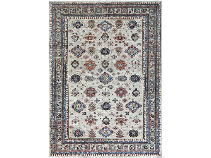 9'11" x 13'8" New Hand Knotted Grey Wool Rectangle Oriental Rug - MOA10286886