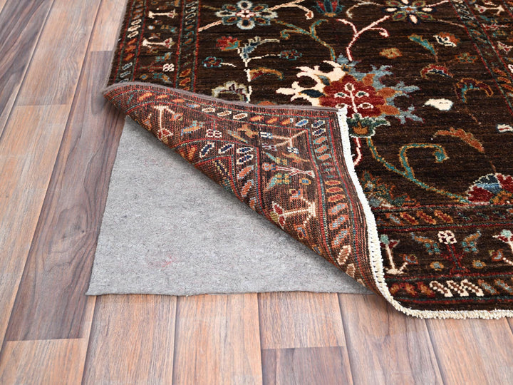 2'8" x 8'6" New Hand Knotted Brown Wool Runner Oriental Rug - MOA10286895