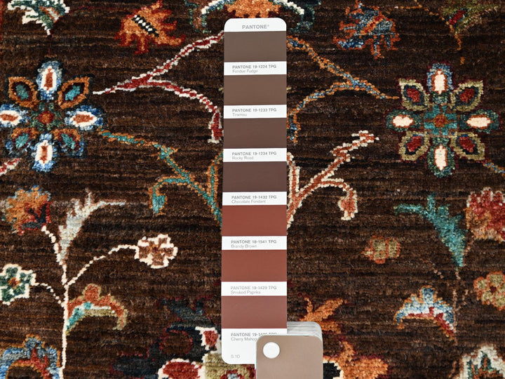 2'8" x 8'6" New Hand Knotted Brown Wool Runner Oriental Rug - MOA10286895