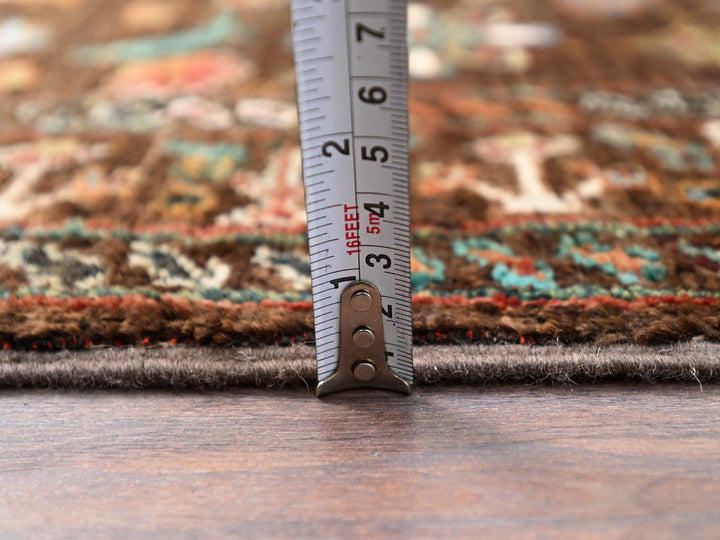 2'8" x 8'6" New Hand Knotted Brown Wool Runner Oriental Rug - MOA10286895
