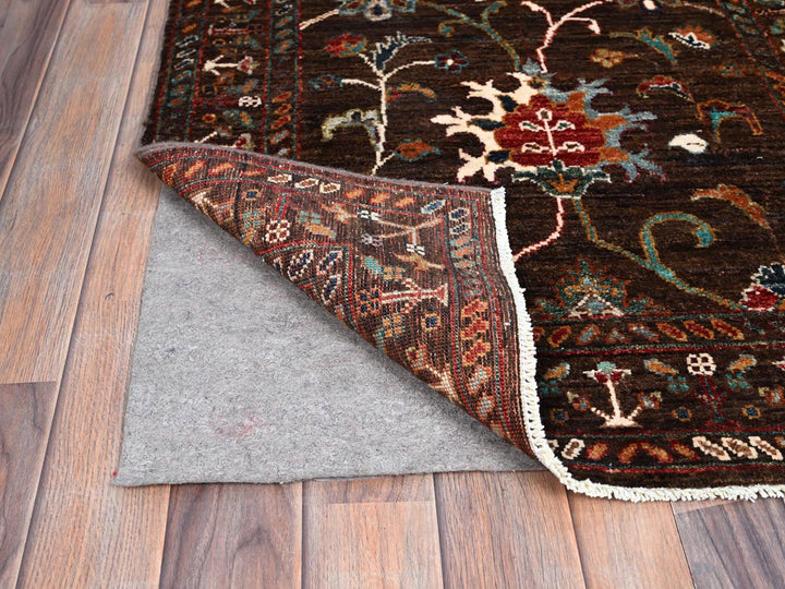 2'8" x 8'5" New Hand Knotted Brown Wool Runner Oriental Rug - MOA10286897