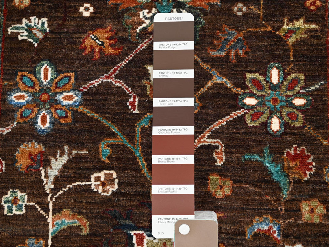 2'8" x 8'5" New Hand Knotted Brown Wool Runner Oriental Rug - MOA10286897
