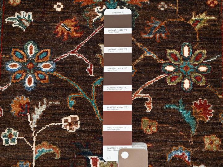 2'8" x 8'5" New Hand Knotted Brown Wool Runner Oriental Rug - MOA10286897